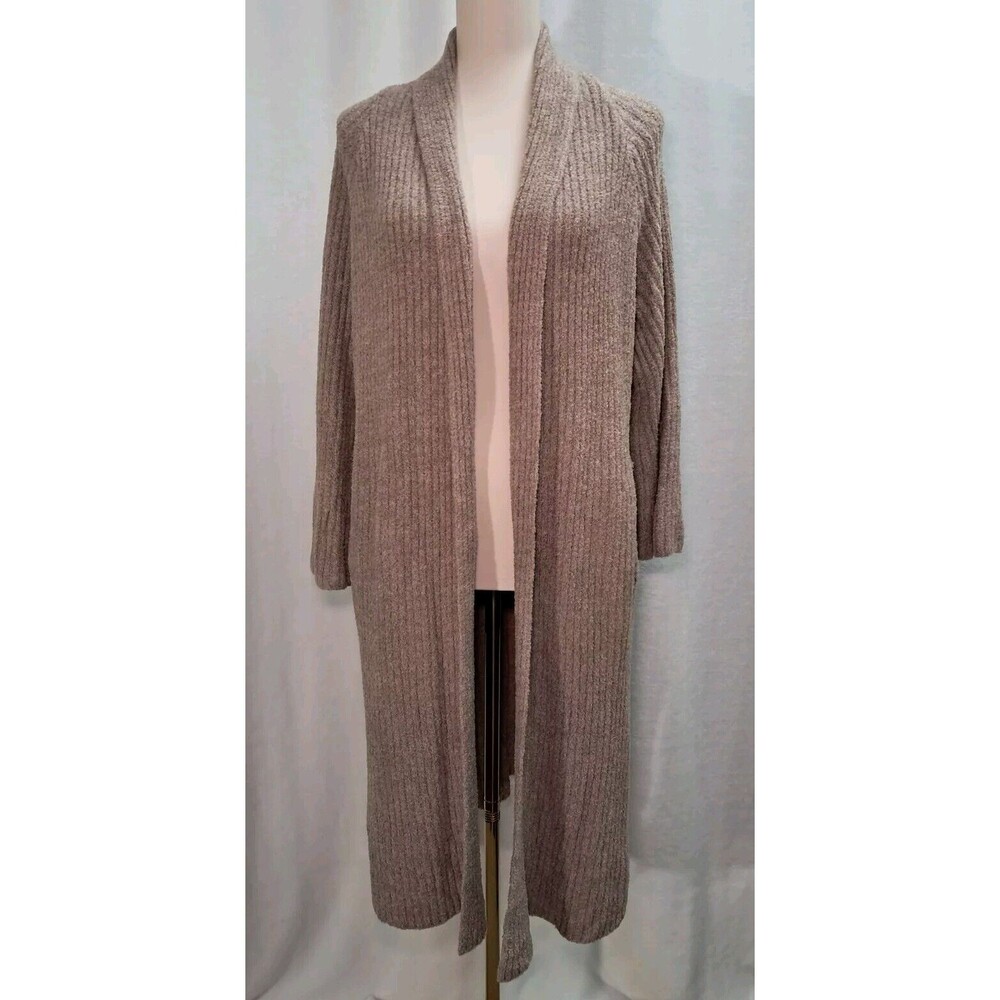 Barefoot Dreams Cozychic Lite Catalina Long Open Cardigan Lt Brown Size XXS/XS